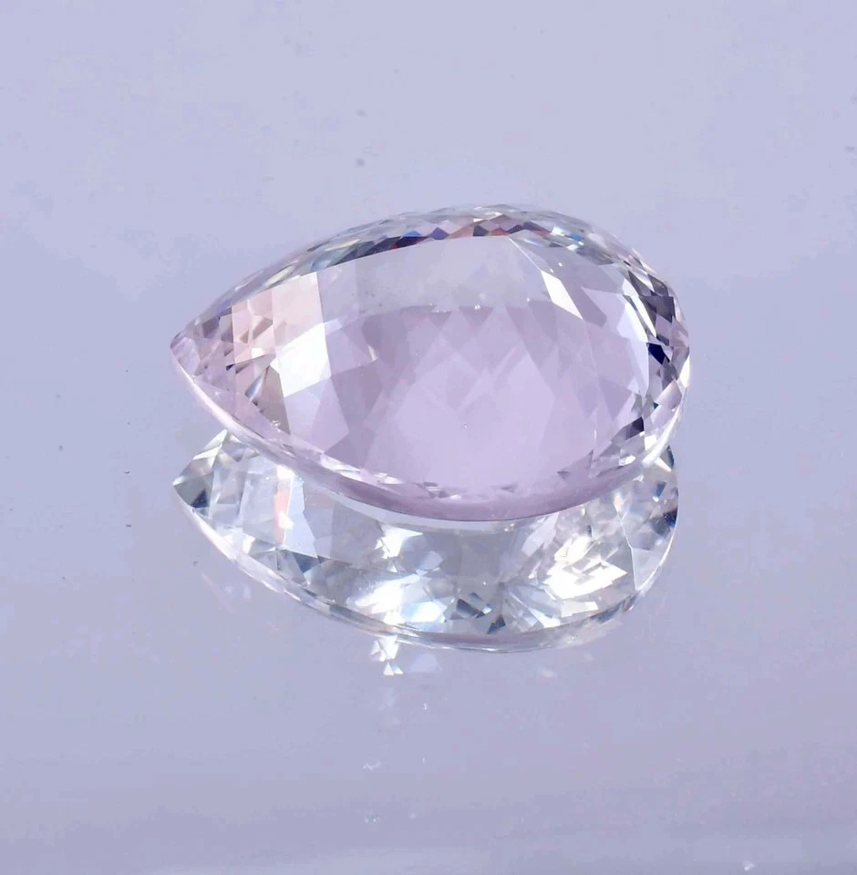 Zafiro blanco natural 55 quilates corte pera piedra preciosa suelta facetada certificada con regalo Foto 4 de 4