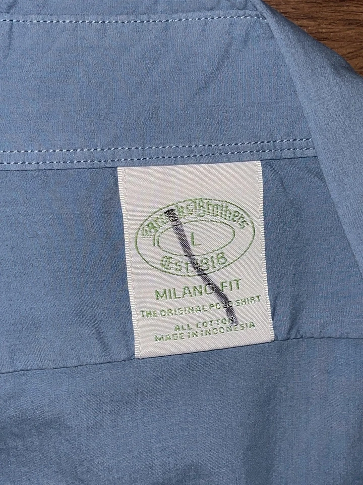 Camisa Brooks Brothers Para Hombre Grande Azul Milano Calce Algodón Botón Delantero Manga Larga Foto 2 de 4