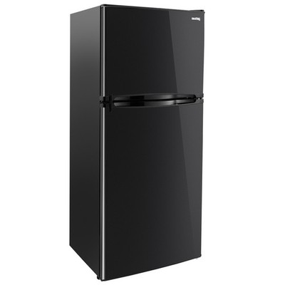 RecPro RV 10 Cu Ft Black Refrigerator | 12V DC | Double Door