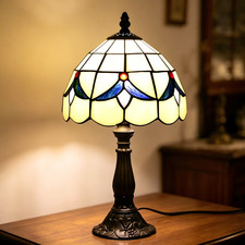 Mission Desk Lamp Table Light Tiffany Stained Glass Light Blossom Plug In Lamp