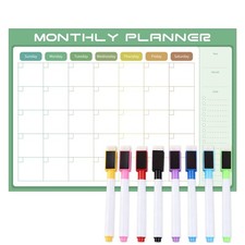Magnetic Dry Erase Calendar for Refrigerator 16" 12" with 8 Markers Eraser,...