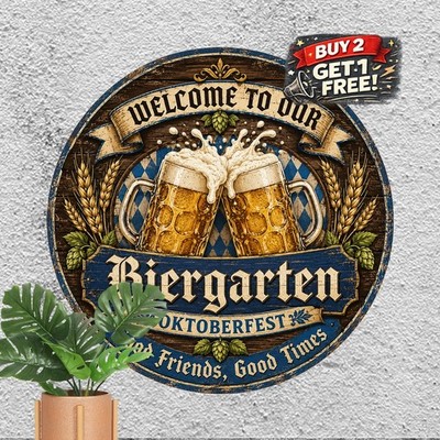 Oktoberfest German Beer Festival Party Decoration Metal Tin Sign 8x8