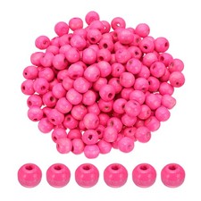 10mm Wooden Beads for Craft Making, 200 Pcs Loose Spacer Beads, Pink