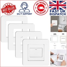 Elegant 4-Piece White Light Switch Cover Set with Durable Adhesive Installation