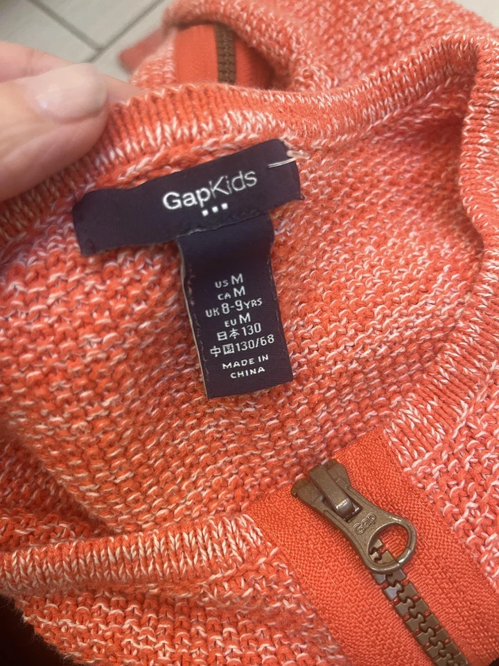 Cárdigan GapKids Factory Juvenil M Cremallera Completa Algodón Bolsillos Mármol Foto 2 de 4
