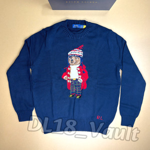 POLO RALPH LAUREN Polo Bear Holiday Sweater Navy Men's Size M NWT