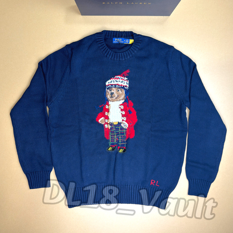 POLO RALPH LAUREN Polo Bear Holiday Sweater Navy Men's Size M NWT