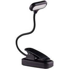 USB Rechargeable LED Book Light Flexible Clip-On Reading Lamp for Bed Travel
