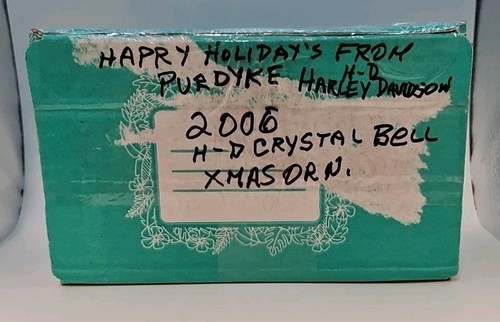 PURDYKE 2006 HARLEY DAVIDSON BORDE BISELADO VIDRIO ADORNO DE NAVIDAD USADO - Imagen 6 de 6