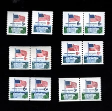 1969-1971 Choice of Regular Issue Flag & White House US MNH Coil Stamps 1338A/G!