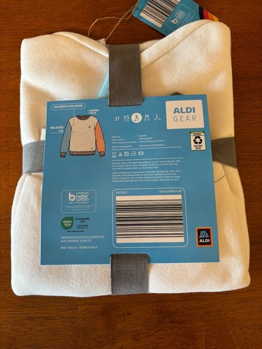 Aldi Gear 2025 Children’s white Pullover Sweatshirt Size 6-7 Small New - Picture 2 of 2