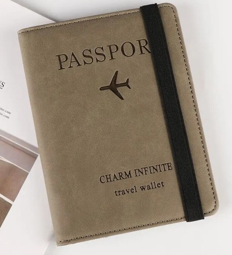 Porta Passaporto Custodia Passaporto Viaggio Blocco RFID Pelle Anti clonazione - Imagen 12 de 13