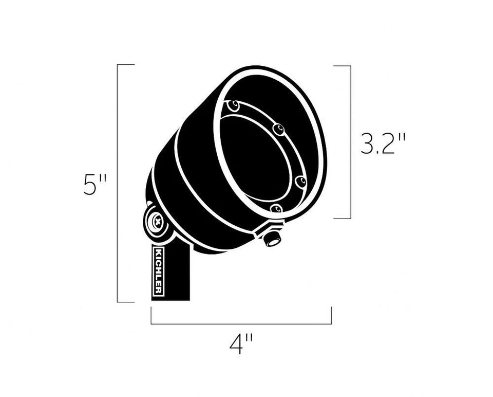 Kichler Landscape 3 LED luz de destaque para ponto ou inundação - 2700K (16157AZT27) 500 lúmens - Imagem 3 de 3