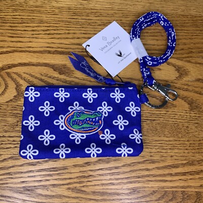 UF Florida Gators Vera Bradley ZIP ID LANYARD SET mini wallet card holder NEW