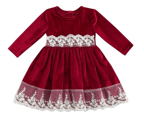open lace back dress Fiery Red Velvet Dress
