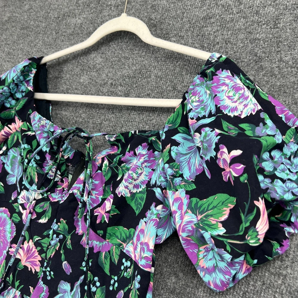 Blusa Lulumari Cropped Peplum Feminina Pequena Floral Manga Folhada Casa de Campo - Imagem 2 de 4