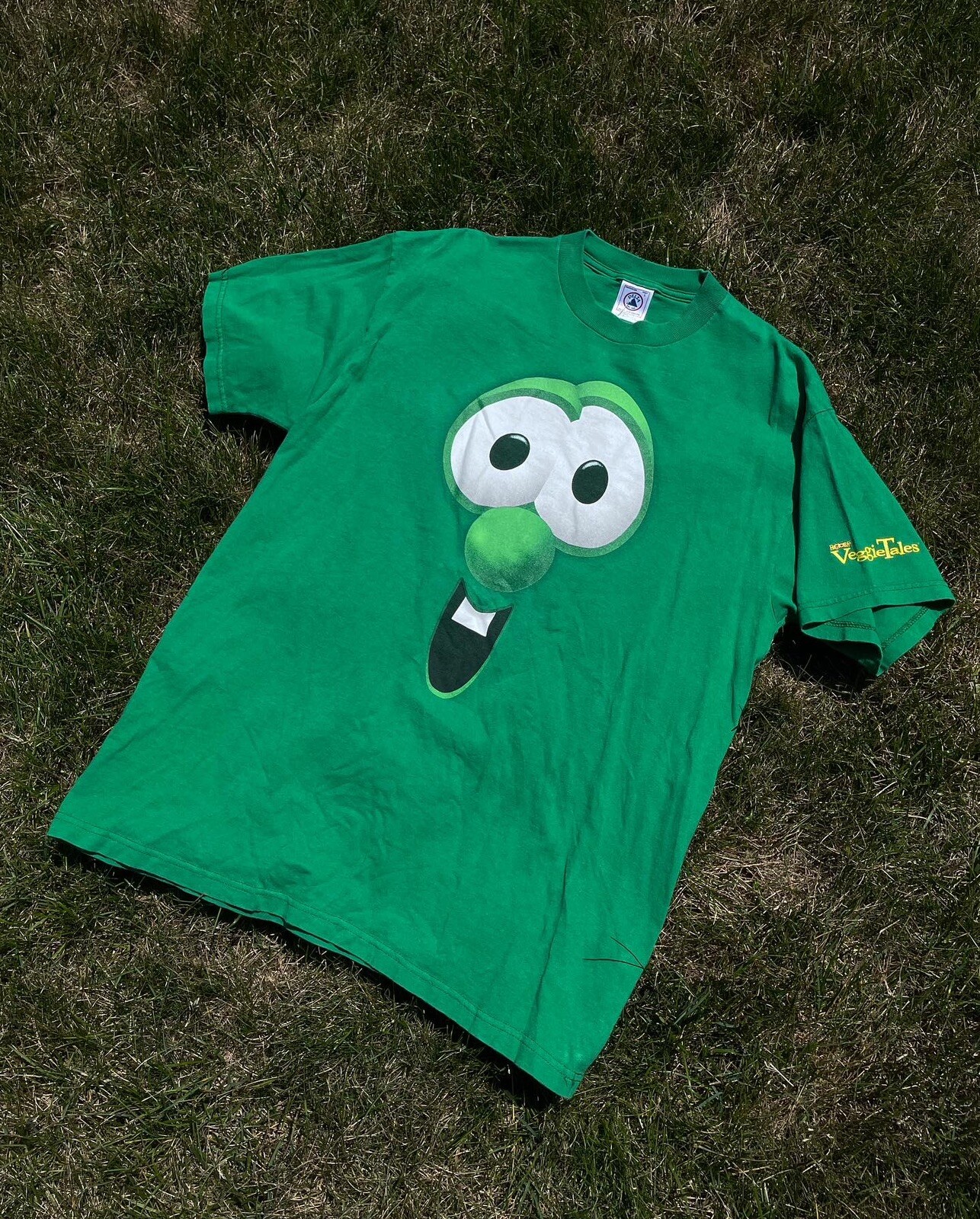 Vintage Larry The Cucumber Veggietales Face Tshirt Gem
