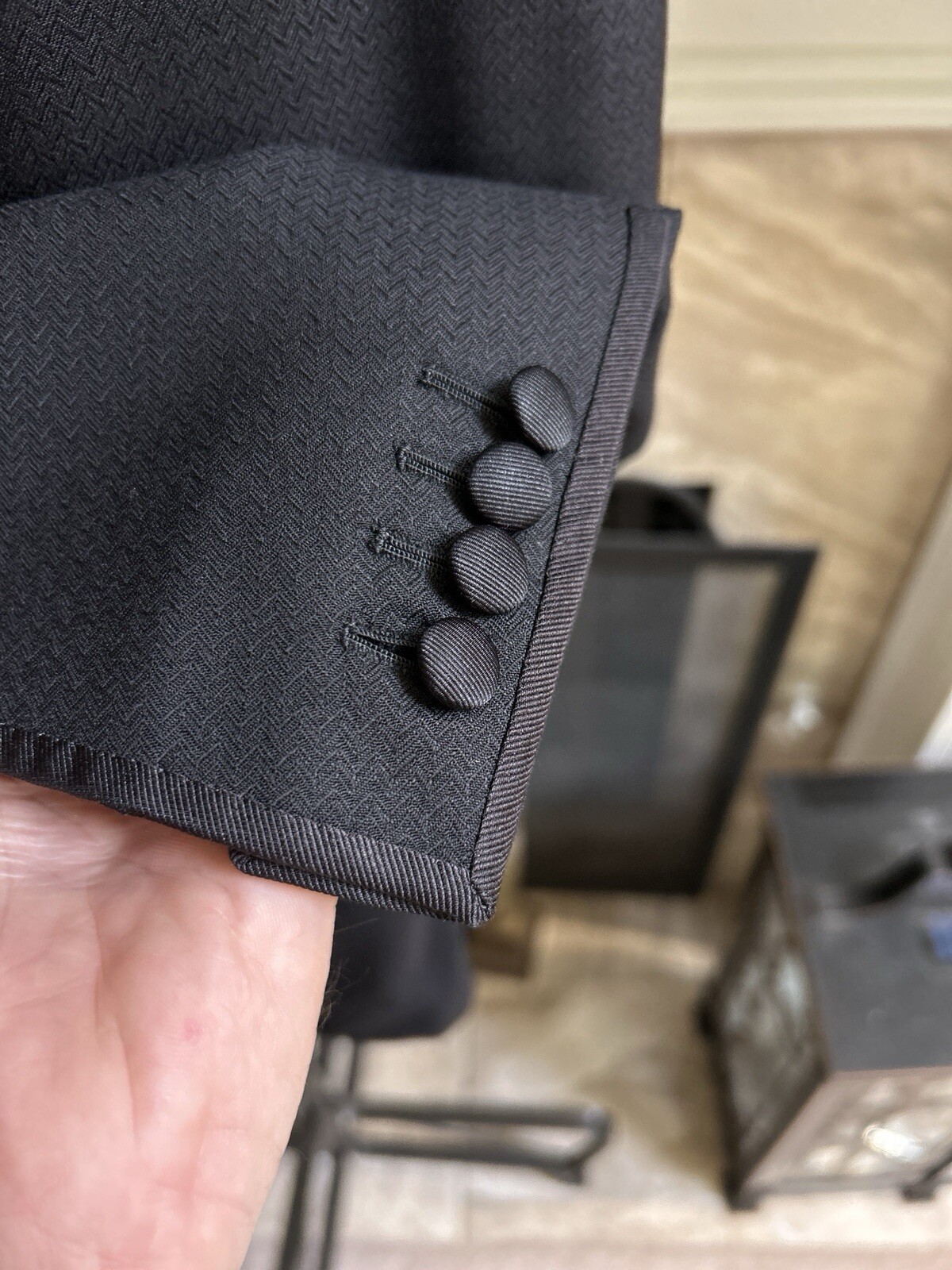 FILA SPENCER HART Savile Row giacca smoking uomo nero risvolto a punta 42L