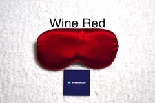 Sleep Mask Silk Wine Red Color eye pillow blindfold sleep aid by ByeBlueLite
