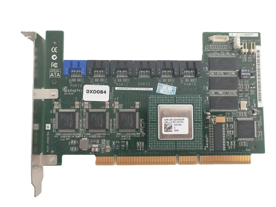 0XD084 For DELL Adaptec CERC 2610SA 64MB 6 Port SATA PCI-X RAID Controller - Image 2 of 4