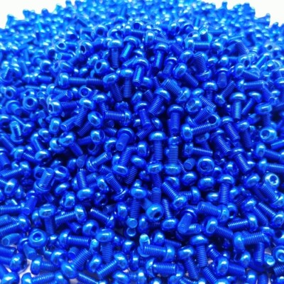 M3 x 6/8/10mm Screws - 7075-T651 Aluminum Alloy Colored Blue - ( 10 pcs ea)