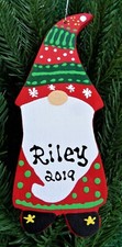 GNOME Christmas Ornament U CHOOSE NAME  YEAR Personalize Name Kids Holiday