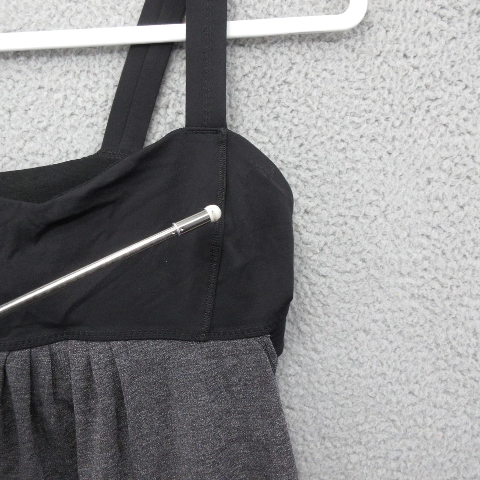 Camiseta sin mangas Lululemon Run Your Heart Out para mujer 8 negra gris sujetador incorporado Foto 2 de 4