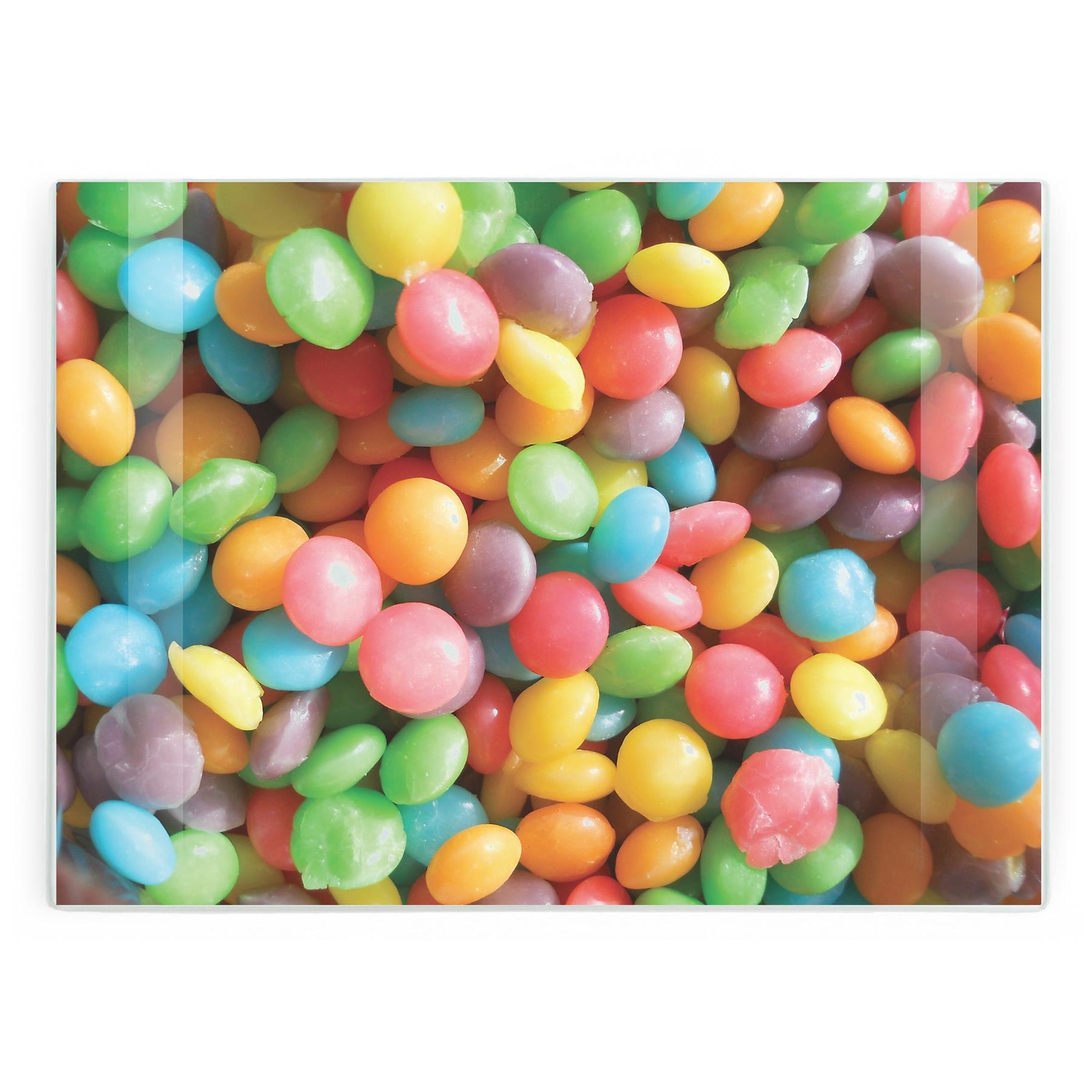 Rainbow Sweets Glass Worktop Protector/Cutting Board - Food Themed Kitchen Gifts