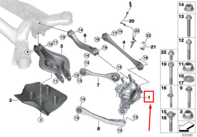 NEW BMW 3 G20 REAR LEFT WHEEL CARRIER 33306898479 6898479 ORIGINAL 
