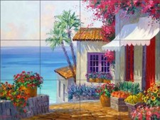 Mediterranean Tile Backsplash Mikki Senkarik Fruit Art Ceramic Mural MSA118