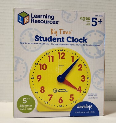 Learning Resources Big Time 12-Hour Clock Tell Time Educational Set | eBay