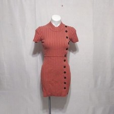 Free People Lotie Mock Neck Ribbed Knit Bodycon Sweater Dress XS