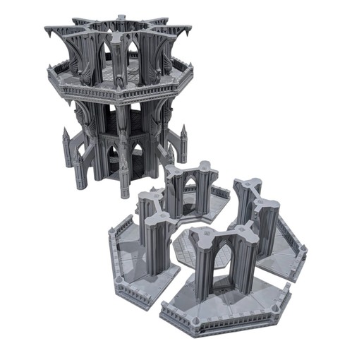 Hive Spire Sanctum - 28mm Gothic 3D Printed Terrain for Tabletop Wargaming - Picture 10 of 12