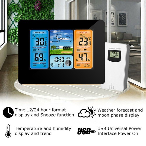 Stazione Meteo Wireless Digitale Interno/Esterno Casa Termometro Igrometro M0H3 - Foto 5 di 12