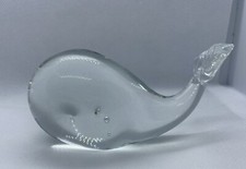 Clear Art Glass Whale Figurine Ocean Sea Beach House Decor