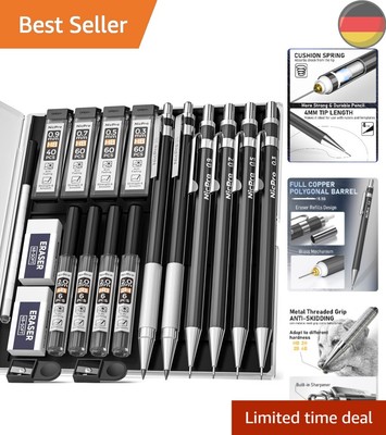 Nicpro 6 Stück Druckbleistifte Set mit Etui, Metall Mechanische Bleistifte 0,...