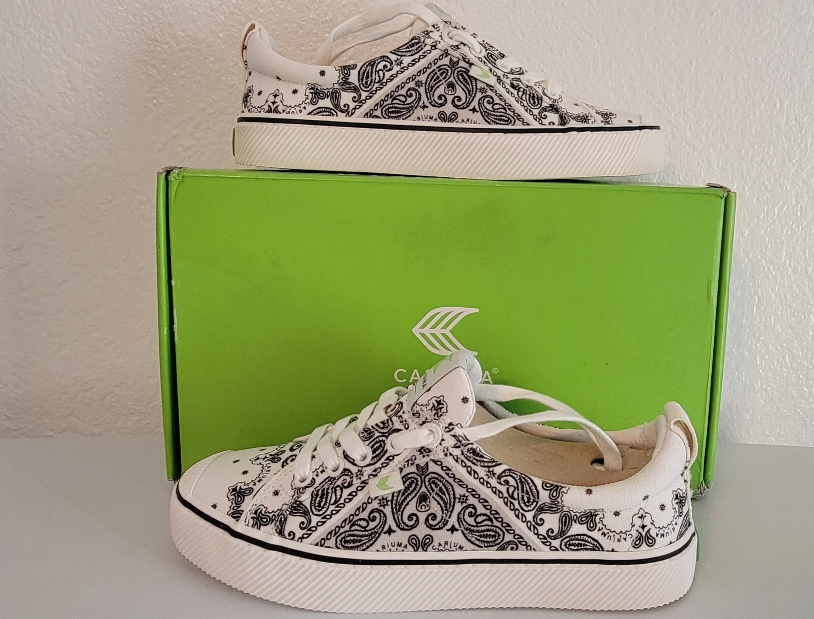 SAOLA CARIUMA OCA Sneakers Low White Black Bandana Tela USA DONNA 8 5 UOMO 7