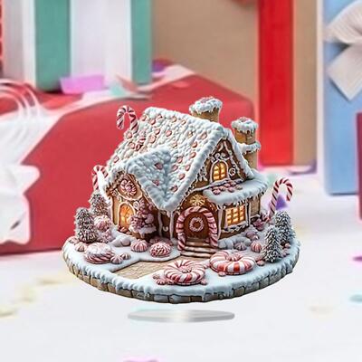 Weihnachtshäuser Ornament Acryl Lebkuchenhaus für Innen Bücherregal