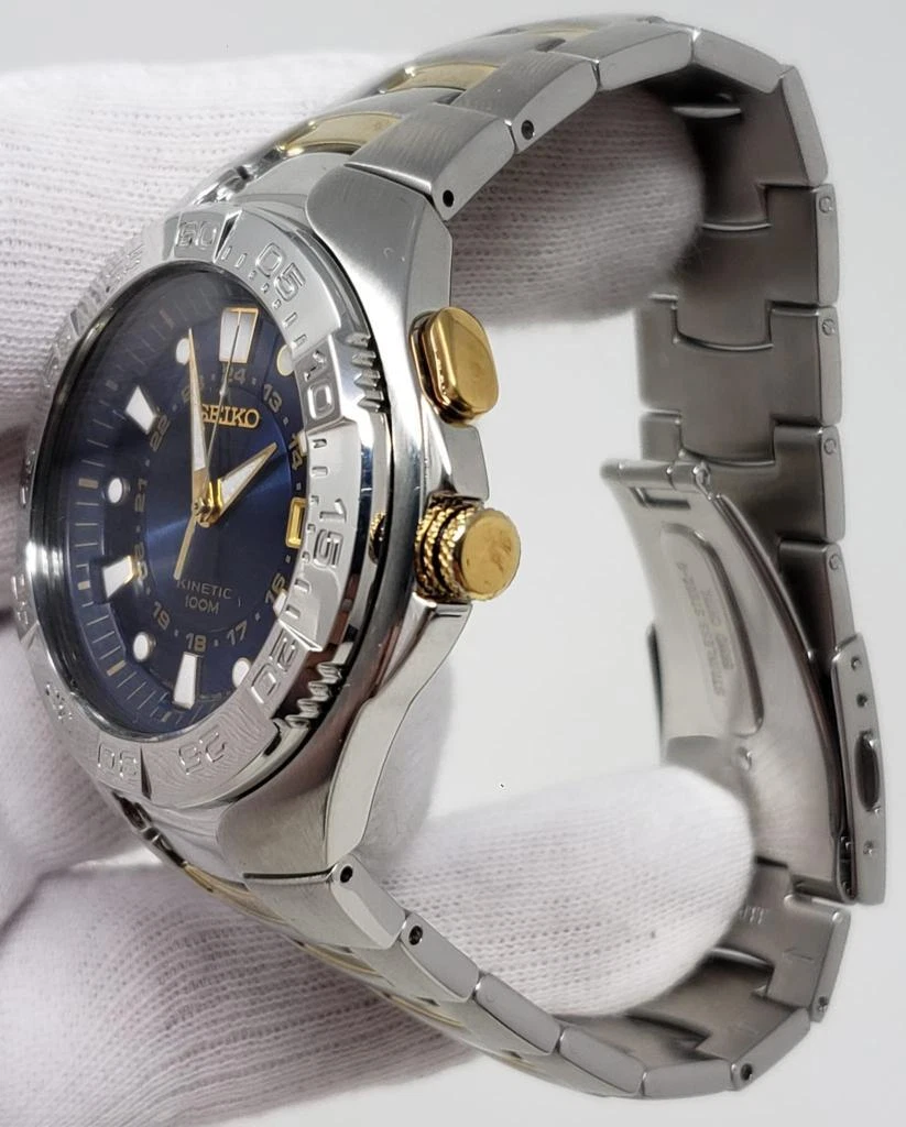 Seiko kinetic blue dial men's watch sale