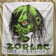 Zorlac Skateboard Flag PusHead Shrunken Head Banner Vintage Style Poster 4x4ft