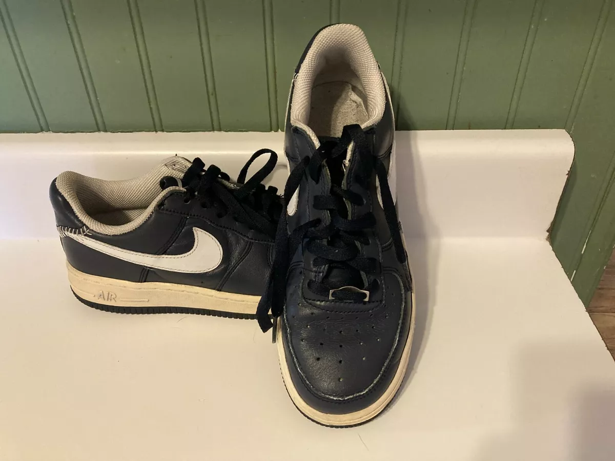 Nike Air Force One 82 Low Midnight Navy Size 5Y Baseball Stitching 306291 412