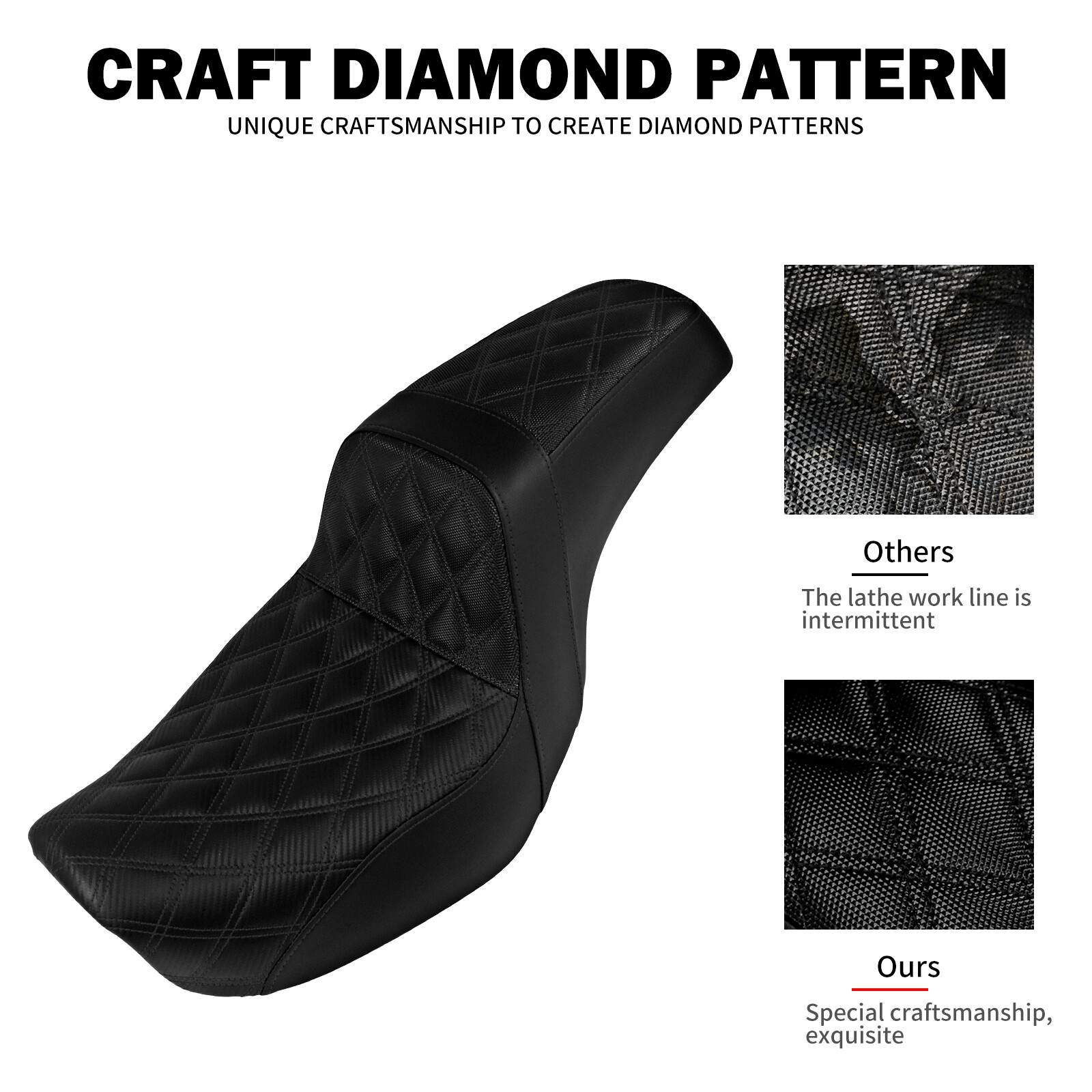 Black Driver Passenger Gel Seat For Harley 06-2017 Dyna Low Rider Street Fat Bob