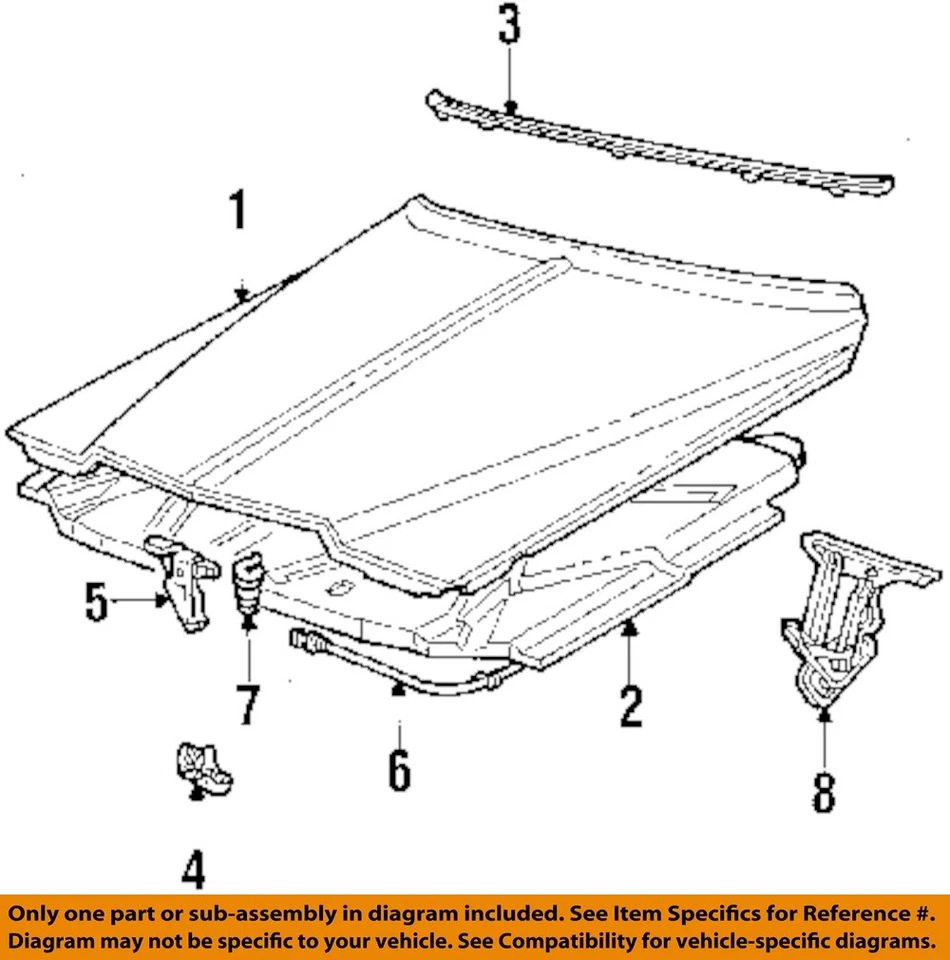 Capó usado se adapta a: Cadillac Fleetwood 1986 tracción trasera grado A Foto 3 de 4