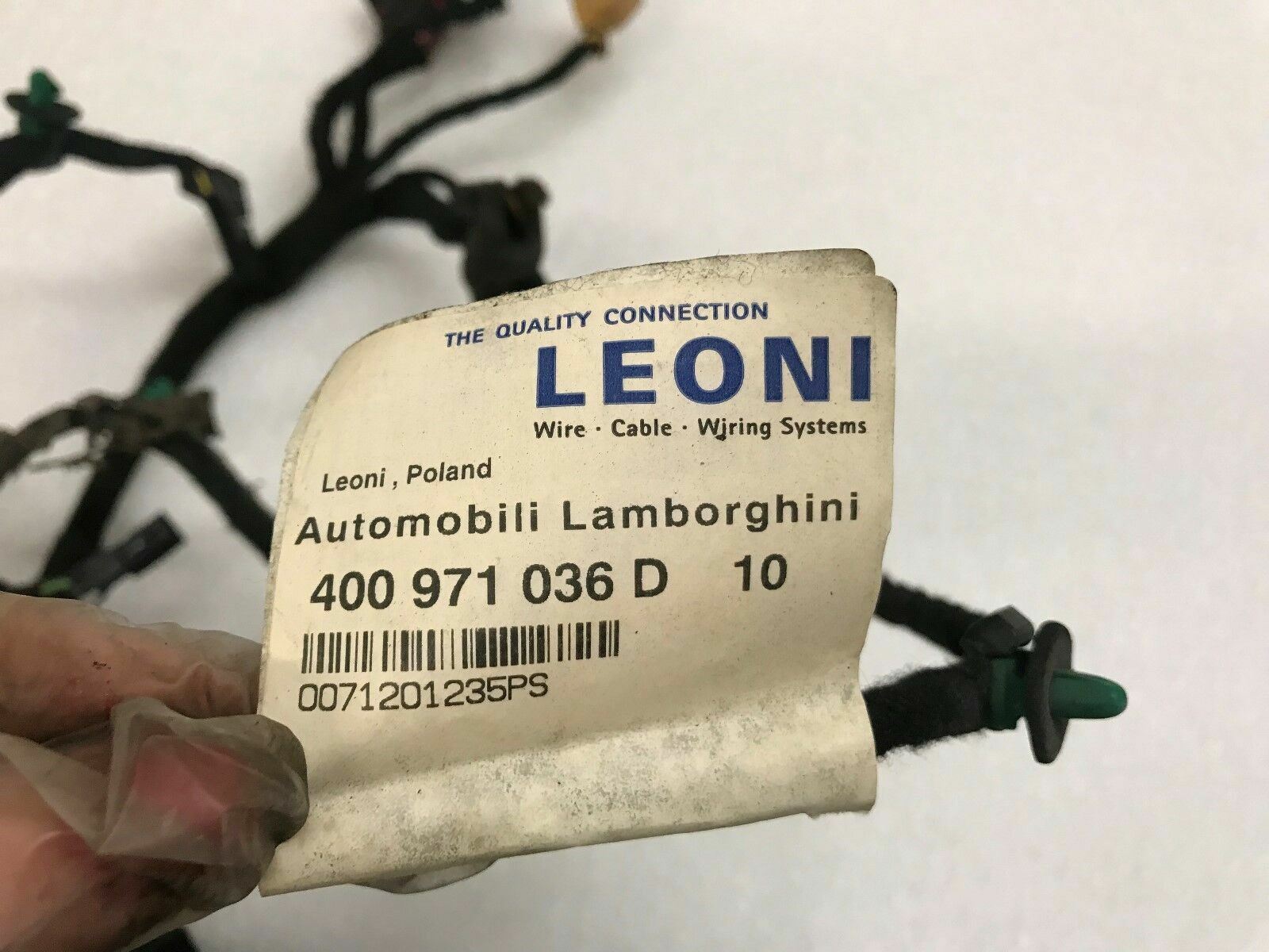 LAMBORGHINI GALLARDO LP560 570 RIGHT SIDE DOOR WIRING HARNESS OEM 400971036D