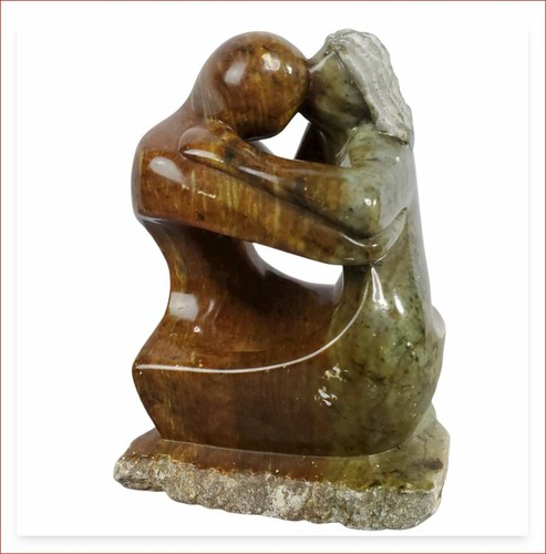 Jabonera Piedra Escultura Pareja Abrazando FIGURA 7 en Alto Estatua Artista Brasileño  - Imagen 1 de 12