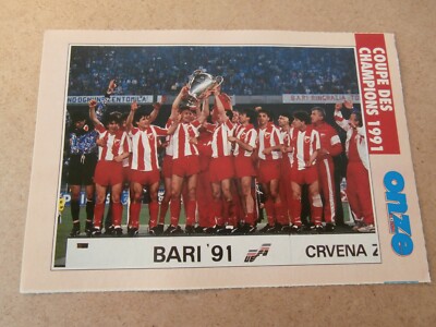 RED STAR BELGRADE vs OLYMPIQUE DE MARSEILLE - CHAMPIONS LEAGUE 1991 - RARE COLLE