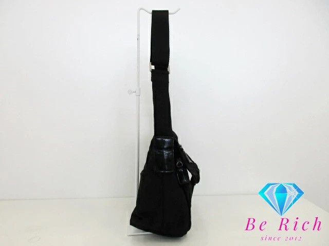 PRADA Shoulder Bag BT8994 Black Nylon Leather Triangle Plate Logo Pocono Crossbo thumbnail 2