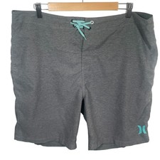Hurley Board Shorts Mens Size 38 Gray One and Only Swim Trunks Beach