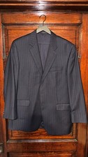 Vintage Polo Ralph Lauren Blazer Sport Coat 42R 100 Wool Pinstripe Men s Large