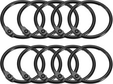 Shower Curtain Rings, 12pcs - Carbon Steel Round Snap Shower Curtain Hooks, 1